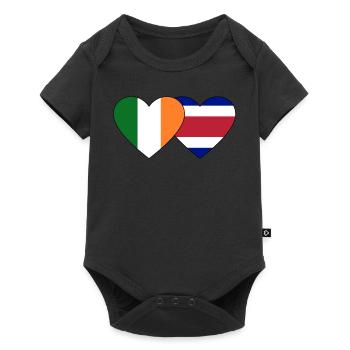 Coeur de drapeau Irlande Costa Rica - Body à manches courtes Premium Bébé - noir - Devant