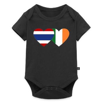 Thaïlande Irlande drapeau coeur - Body à manches courtes Premium Bébé - noir - Devant