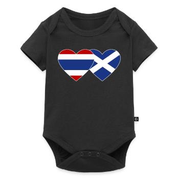 Coeur de drapeau de Thaïlande Ecosse - Body à manches courtes Premium Bébé - noir - Devant