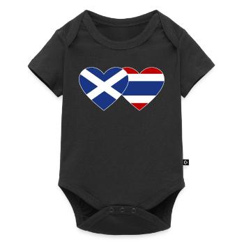 Ecosse Thaïlande Drapeau Coeur - Body à manches courtes Premium Bébé - noir - Devant