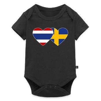 Thaïlande Suède Drapeau Coeur - Body à manches courtes Premium Bébé - noir - Devant