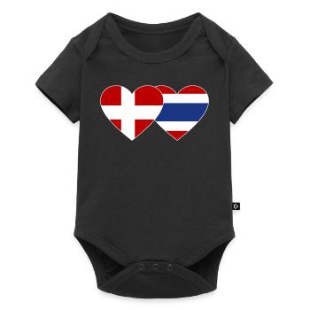 Coeur de drapeau du Danemark Thaïlande - Body à manches courtes Premium Bébé - noir - Devant