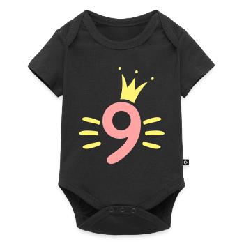 Couronne du 9e anniversaire - Body à manches courtes Premium Bébé - noir - Devant