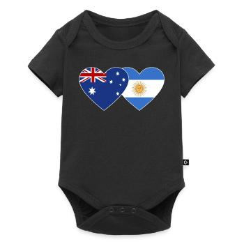 Coeur de drapeau Australie Argentine - Body à manches courtes Premium Bébé - noir - Devant
