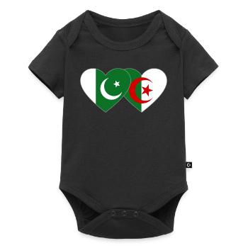 Pakistan Algérie Drapeau Coeur - Body à manches courtes Premium Bébé - noir - Devant