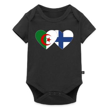 Algérie Finlande Drapeau Coeur - Body à manches courtes Premium Bébé - noir - Devant