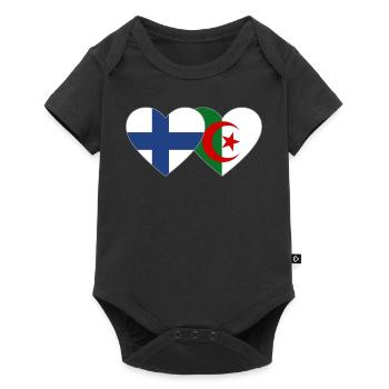 Finlande Drapeau Algérie Coeur - Body à manches courtes Premium Bébé - noir - Devant