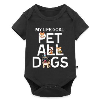 My Life Goal is Pet All Dogs - Baby Premium short-sleeve bodysuit - black - Front