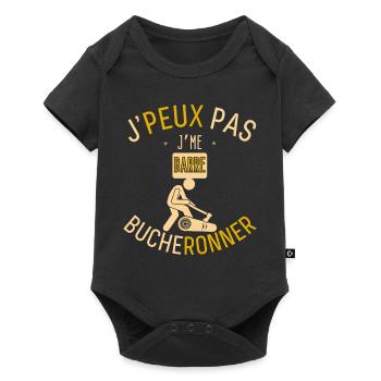J'Peux Pas J'me Barre Bucheronner - Body à manches courtes Premium Bébé - noir - Devant
