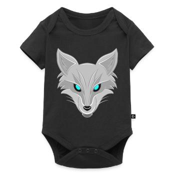 Renard argenté - Design élégant d’amoureux des animaux - Body à manches courtes Premium Bébé - noir - Devant