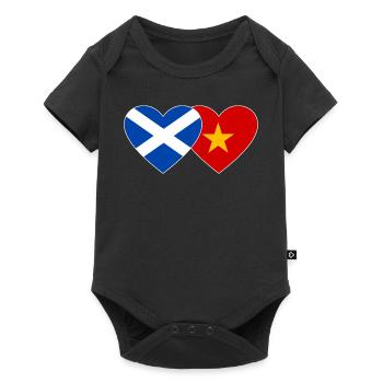 Ecosse Vietnam Drapeau Coeur - Body à manches courtes Premium Bébé - noir - Devant