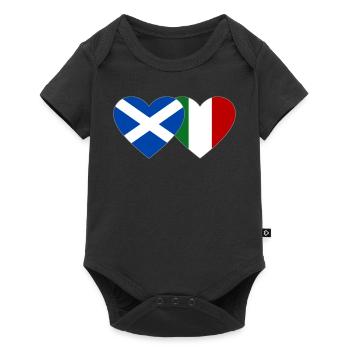 Scotland Italy Flag Heart - Baby Premium short-sleeve bodysuit - black - Front