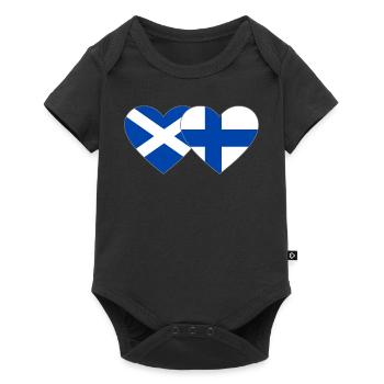 Ecosse Finlande Drapeau Coeur - Body à manches courtes Premium Bébé - noir - Devant