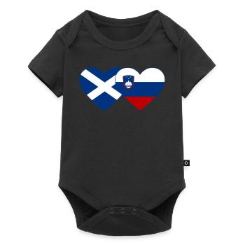 Ecosse Slovénie Drapeau Coeur - Body à manches courtes Premium Bébé - noir - Devant