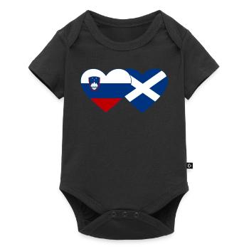 Slovénie Ecosse Drapeau Coeur - Body à manches courtes Premium Bébé - noir - Devant