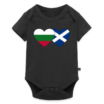 Bulgaria Scotland Flag Heart - Baby Premium short-sleeve bodysuit - black - Front