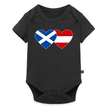 Scotland Austria Flag Heart - Baby Premium short-sleeve bodysuit - black - Front