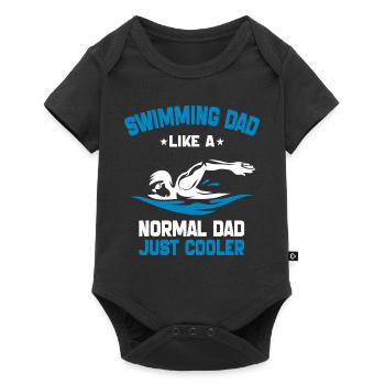 Swimming Dad Like A Normal Dad Just Cooler - Body à manches courtes Premium Bébé - noir - Devant
