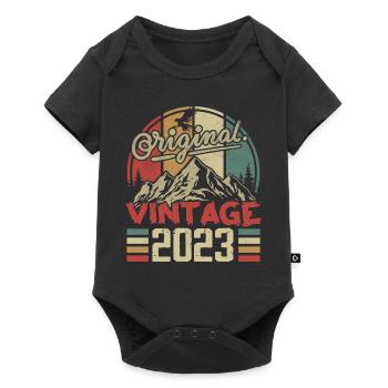 Vintage 2023 Retro Cadeau Anniversaire Né En 2023 - Body à manches courtes Premium Bébé - noir - Devant
