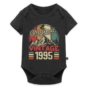 Vintage 1995 Retro Cadeau Anniversaire Né En 1995 - Body à manches courtes Premium Bébé - noir - Devant