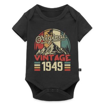 Vintage 1949 Retro Birthday Gift Born in 1949 - Baby Premium short-sleeve bodysuit - black - Front