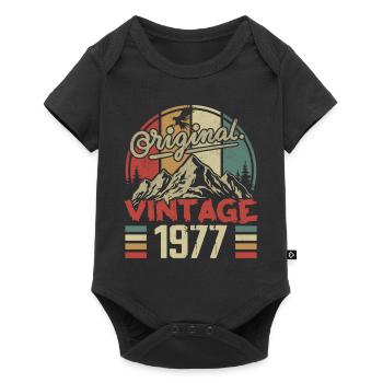 Vintage 1977 Retro Cadeau Anniversaire Né En 1977 - Body à manches courtes Premium Bébé - noir - Devant