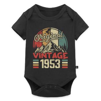 Vintage 1953 Retro Cadeau Anniversaire Né En 1953 - Body à manches courtes Premium Bébé - noir - Devant