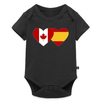 Canada Espagne Drapeau Coeur - Body à manches courtes Premium Bébé - noir - Devant