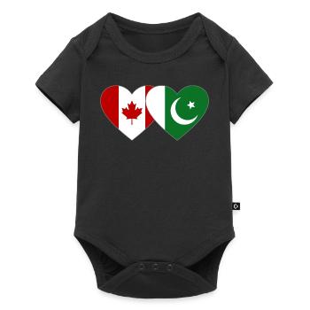 Coeur de drapeau du Canada Pakistan - Body à manches courtes Premium Bébé - noir - Devant