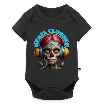 REBEL CLUBBER - Cool Woman with Headphones! - Baby Premium short-sleeve bodysuit - black - Front