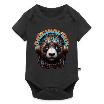 ORIGINAL MIX - Cool Panda with Headphones! - Baby Premium short-sleeve bodysuit - black - Front