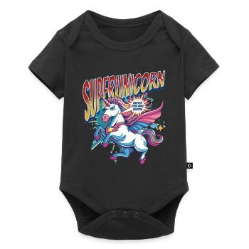 Licorne super-héros superpouvoirs bande dessinée surnaturelle - Body à manches courtes Premium Bébé - noir - Devant