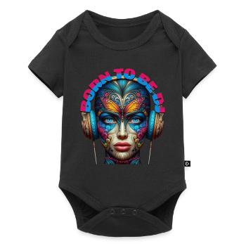 BORN TO BE DJ - Cool Woman with Headphones! - Baby Premium short-sleeve bodysuit - black - Front