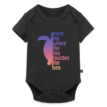 Turtle Slogan Schildkröte Spruch - Baby Premium Kurzarmbody - Schwarz - Vorne