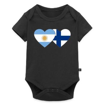 Argentine Finlande Drapeau Coeur - Body à manches courtes Premium Bébé - noir - Devant