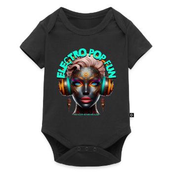 ELECTRO POP FUN - Cool Woman with Headphones! - Baby Premium short-sleeve bodysuit - black - Front