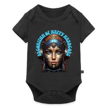 HAPPY HARDCORE - Cool Woman with Headphones! - Baby Premium short-sleeve bodysuit - black - Front