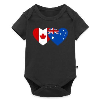 Canada Australia Flag Heart - Baby Premium short-sleeve bodysuit - black - Front