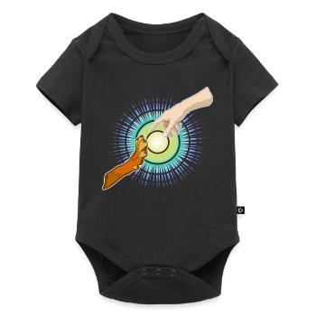 Dog's Paw, Human Hand - Baby Premium short-sleeve bodysuit - black - Front