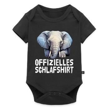Chemise de sommeil officielle Elephant - Body à manches courtes Premium Bébé - noir - Devant