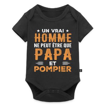 A Real Man Is Just a Dad and a Fireman - Baby Premium short-sleeve bodysuit - black - Front
