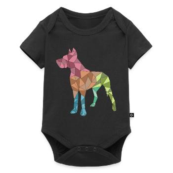 DOGUE ALLEMAND, géométrique, coloré - Body à manches courtes Premium Bébé - noir - Devant