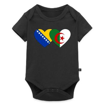 Bosnie Algérie Drapeau Coeur - Body à manches courtes Premium Bébé - noir - Devant