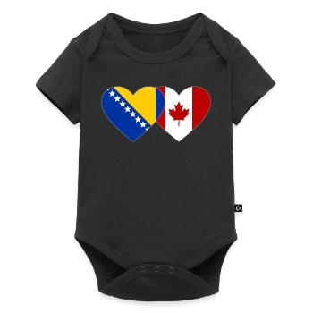 Bosnie Canada drapeau coeur - Body à manches courtes Premium Bébé - noir - Devant