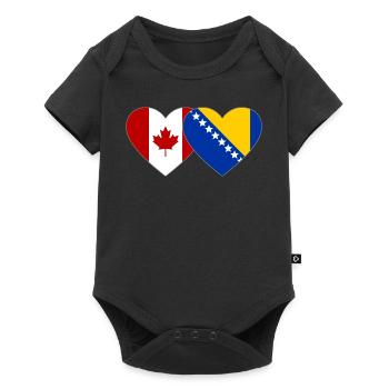 Canada Bosnie drapeau coeur - Body à manches courtes Premium Bébé - noir - Devant