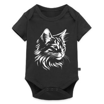 cat, cat motif, cute, gift, gift ideas - Baby Premium short-sleeve bodysuit - black - Front