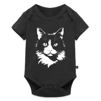 cat, cat motif, cute, gift, gift ideas - Baby Premium short-sleeve bodysuit - black - Front