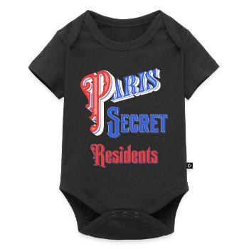 Paris Adventure Eiffel Parisian Rat Mouse Whiskers - Baby Premium Kurzarmbody - Schwarz - Vorne