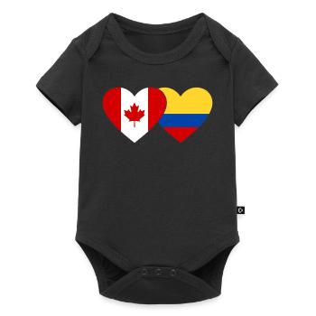 Canada Colombia Flag Heart - Baby Premium short-sleeve bodysuit - black - Front