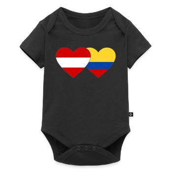 Austria Colombia Flag Heart - Baby Premium short-sleeve bodysuit - black - Front